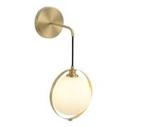 UOPYNE G9 Base Wall Lamps Modern Simple Sconce With White Glass Globe Lampshade Creative Gold Copper Lights Fixture for Stairs Aisle Balcony Vanity