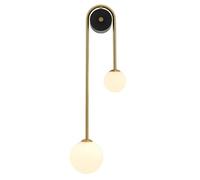 UOPYNE Gold 2-Light Bathroom Vanity G9 Base Wall Light with Globe Milk Glass Shade Mounted Sconce for Mirror Bedroom Living Room Hallway Lighting