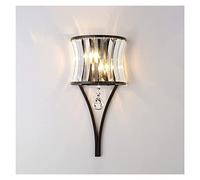 UOPYNE Industrial Metal Wall Sconce Modern Crystal Light With Glass Shade E12/ E14 Base Lamps for Living Room Bedroom Mount Lighting