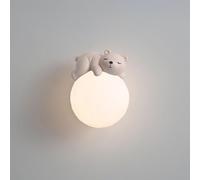 UOPYNE Kids Three-color dimming Globe Wall Sconce Cartoon Animal Mount Light Indoor Wash Lighting for Childrens Room Boys Girls Bedroom Nursery Lamp