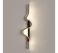 UOPYNE Linear Sconce Three-color dimming Wall Light Fixture Minimalist Black Wave Shape Lamp Indoor Washer Modern Lighting for Living Room Hallway Staircase Entryway Bedroom