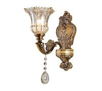 UOPYNE Mid Century Retro Wall Lamps & Sconces 2 Heads Beveled Crystal Prism Light with Glass Shade Brushed Brass Mount Lights for Bedroom Bedside Headboard Living Room