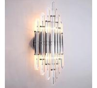 UOPYNE Modern Black Wall Sconce, Irregular Shape Lighting Fixtures, Mid Century Luxury Crystal Glass Shade Mounted Lamp with Metal Finish for Bedroom Living Room Doorway E14/E12 Sockets