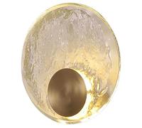 UOPYNE Modern Style Wall Sconces, Creative Round Indoor Crystal Lights Fixture, Brass Gold Vanity Lamp, for Dining Room, Living Restaurant, Porch, Bedroom Lantern