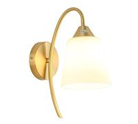 UOPYNE Modern White Glass Shade Wall Sconces Retro All copper lamp body Light E26/E27 Sockets Lamps for Living Room Bedroom Hallway