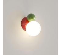 UOPYNE Nordic Globe Wall Sconce Mount Light Fixture 3 Color Modes Geometric Bedside Lamp for Bedroom Living Room Hallway Headboard Lighting