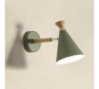 UOPYNE Nordic Wood Wall Lamp with Metal Shade Modern Sconce E26 E27 Base Bedside Reading Light for Bedroom Living Room Study Office Library Indoor Lighting