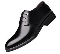 UOPYNE Oxfords Classiques en Cuir Noir for Homme, Chaussures habillées Smoking avec Lacets et Talon compensé Tendance