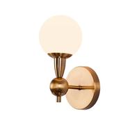 UOPYNE Spherical Wall Sconce Vintage Gold Metal Mount Light Nostalgia Lamp with White Glass Shade Modern Lighting Fixture E14 Farmhouse Sconces for Bedroom Aisle Corridor