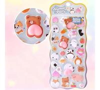 Uoqpty Autocollants Bulles,Décalcomanies Lapin Bulle | Décalcomanies Ours en Mousse pour Ordinateur Portable | Agenda PC Coque Téléphone Gourde Planificateur Tasse Journal