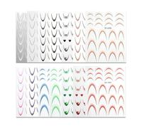 Uoqpty Autocollants Ongles French - 14 Feuilles Outils de Pochoir,Autocollants Ongles French Manucure Dégradé | Pour Femmes Débutantes Artistes Salon à Domicile Voyage Routine Quotidienne Soins