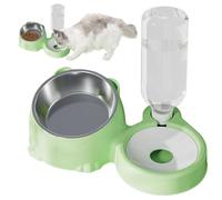 Uoqpty Bols de Nourriture et d'eau pour Chats,Bol d'eau et de Nourriture pour Chat - Gamelle inclinée pour Chats et Petits Chiens | Bol de Nourriture en Acier Inoxydable pour Chat et Distributeur