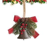 Uoqpty Cloches de sapin de - Carillon avec corde - Pendentif de en métal - pour mur, intérieur, porche, maison, entrée, appartement, entrée de campagne, porte d'entrée