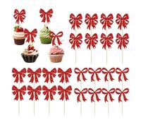 Uoqpty Décorations Pour Les Cupcakes | 24 Pièces Classiques pour Fêtes,Toppers de Cupcake de Noël | Pour Anniversaire Fête De Table Domicile Rassemblement Familial Célébration Événement Festival