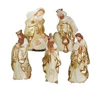 Uoqpty Ensemble de Crèche de Noël | 5 Pièces Figurine De La Sainte Famille en Résine,Figurines Religieuses - pour Célébration Durant Les Fêtes De Noël sur Table Bureau Église Cheminée Et