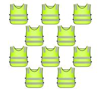 Uoqpty Gilet De Sécurité Pour,10 Pièces De Gilets De Sécurité Pour La Circulation,Gilet De Et De Visibilité - Pour Garçons Et Filles Lors De La Marche Et De La Course Sur Les Routes