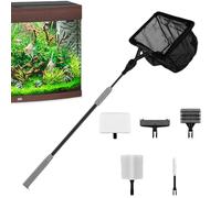 Uoqpty Kit de Nettoyage pour Aquarium - Set d'Outils Grattoir-Brosse pour Aquarium 6 en 1,Nettoyeur Multifonction pour Bac à Poissons,pour d'Intérieur Terrarium Maison Eau Douce Eau Salée