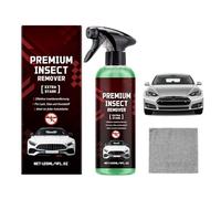 Uoqpty Nettoyant pour Carrosserie - 120 ML Liquide Éliminateur de Sève d'arbre pour Vitre - Spray Polyvalent Action Rapide pour Détail de Peinture avec Chiffon pour Véhicule Camion