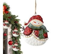 Uoqpty Ornements de Sapin de Noël | Bonhomme de Neige en Fer-Blanc - Décorations De Noël Suspendables Style Ferme - pour Extérieur Intérieur Chambre Salon Salle À Manger Cuisine Salle De Bain