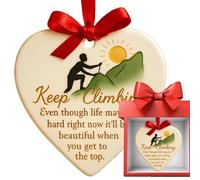 Uoqpty Ornements en forme de cœur - Pendentifs en céramique | Décoration d'arbre de Saint-Valentin - pour âmes sœurs, meilleures amies, femmes, enseignantes, famille, poignée de porte, bureau, lieu de