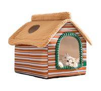 Uoqpty Paniers pour Chats,Maison d'hiver Chaude avec Fenêtre en Vue du Dessus,Lit Caverne Doux en Peluche pour Chat | pour Chiot Petit Chien Petit Animal Dormir Intérieur Chambre Salon