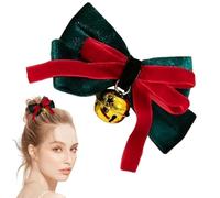 Uoqpty Pince à cheveux avec nœud de Noël, pinces à nœud pour cheveux - Épingle à cheveux de bas de Noël pour filles et femmes avec cloche,Barrettes à nœud papillon pour cheveux, accessoires de cheveux