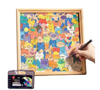 Uoqpty Puzzle en Bois De Chat - Jouets Éducatifs Coloriage Chat - Puzzles Animaux avec Cadre,pour Filles Chambre à Coucher Salle de Jeux Salle de Classe École à la Maison Maternelle Anniversaire