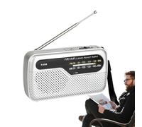 Uoqpty Radio de Poche, Poste Radio Portable Compact, Haut-Parleur sans Fil sur Piles avec Aiguille pour Maison Sport Voyage Camping Randonnée Extérieur et Road Trip