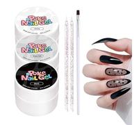 Uoqpty Vernis à Ongles | Gel de Dessin Noir et Blanc - Set de Vernis à Ongles - Pour Femmes Débutantes à Domicile Salon Studio Manucure et Soin