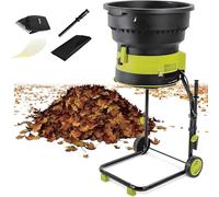 UORDBY Broyeur à Compost électrique 2500W,broyeur de Feuilles sans Lame avec Roues,Rapport de réduction 17:1, 8000tr/min,Entonnoir de 54cm,pour la préparation des Feuilles et du Compost 40mpowercord