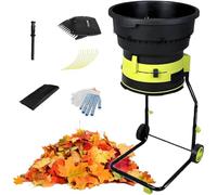 UORDBY Broyeur de Feuilles électrique 2 500 W, broyeur sans Lame 8 000 TR/Min, Rapport de réduction 17:1 avec trémie élargie, pour la préparation des Feuilles et du Compost 10mpowercord