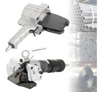 UORDBY Machine de cerclage pneumatique en Acier, tendeur et scelleuse, Presse à balles Robuste, Machine de cerclage pneumatique en Acier de Type divisé, Force de Tension de 8500 N 19mm