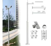 UORDBY Poteau de Fixation réglable pour caméra de sécurité extérieure, avec 4 Fixations, Conception segmentée avec Bras transversaux, idéal pour Les caméras de vidéosurveillance High3.5m/11.4ft