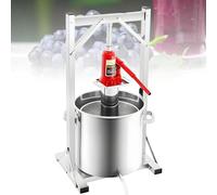 UORDBY Presse à Fruits et à vin, Presse-Agrumes Manuelle hydraulique en Acier Inoxydable, avec 2 fûts, pour la Production de cidre, de Pommes, de légumes, de Miel et d'huile 12L