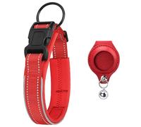 UOSIA Airtag Collier pour Chien avec Amovible Airtag Stand Soft Pad Liner Réfléchissant Réglable Pet Collier pour Chiens De Petite Et Moyenne Taille