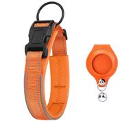 UOSIA Airtag Collier pour Chien avec Amovible Airtag Stand Soft Pad Liner Réfléchissant Réglable Pet Collier pour Chiens De Petite Et Moyenne Taille