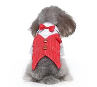 UOSIA Camicia Formale da Smoking per cani di Piccola Taglia, Tuta da Cucciolo Con Papillon, Costume da compagnia a Righe, per Abiti da gentiluomo per cagnolini, Feste di Compleanno, matrimoni
