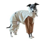 UOSIA Chemise À Pluie pour Chien Hiver 4 Pattes Veste Imperméable Au Vent Manteau À Fermeture Éclaire en Polaire Épais Chaud Cou De Tortue Raincoat pour Greyhound Italien