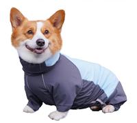 UOSIA Chemise À Pluie pour Chien pour Corgi Imperméable À Quatre Pattes Couverture Complète Allonger Col Veste À Pluie Veste À Fermeture Éclaire Réfléchissante Extérieure pour Petits Chiens Moyens
