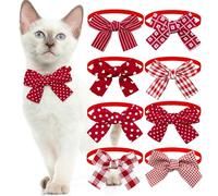 UOSIA Collier À Nœud Papillon De Chien De 8 Pièces Set Collier De Chiot Rouge pour Chien De Chat, Fournitures pour Animaux De Compagnie pour Le Mariage De La Fête d'anniversaire