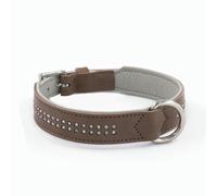 UOSIA Collier De Chien De Diamant en Cuir Double Couche De Luxe - Robuste, Étanche, Réglable Et Durable en Alliage De Zinc D - Ring pour Les Chiens De Petite Et Moyenne Taille