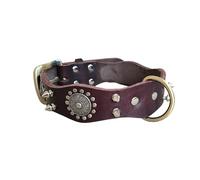 UOSIA Collier De Chien Pointu en Cuir Véritable Version Large pour Chiens De Grande Et Moyenne Taille - Réglable, Protection du Cou Rembourrée avec Boucle Métallique
