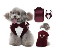 UOSIA Costume de Smoking pour Chien avec nœud Papillon pour Petits et Moyens Chiens, Costume de fête de Mariage, Tenue pour Chiot, Chemise, déguisement, Cosplay, vêtements de Vacances