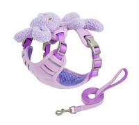 UOSIA Ensemble Harnais et Laisse pour Chien en Maille Douce avec Lapin de Dessin animé Mignon, Harnais légers pour Chiots, Marche en Plein air, Harnais réfléchissant pour Petits Chiens, Chats