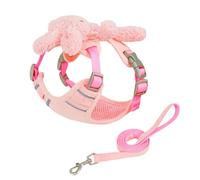 UOSIA Ensemble Harnais et Laisse pour Chien en Maille Douce avec Lapin de Dessin animé Mignon, Harnais légers pour Chiots, Marche en Plein air, Harnais réfléchissant pour Petits Chiens, Chats