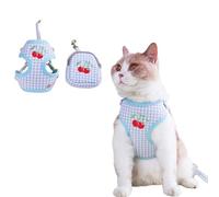 UOSIA Ensemble Harnais et Laisse pour Petit Chien, Mignon, avec Sacs, sans Traction, Gilet brodé pour Chien, Harnais en Maille Douce et Respirante pour Chiot