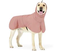 UOSIA Grand Chien Imperméable Cou De Tortue Réglable À l'eau Vêtements pour Animaux De Compagnie avec Bandes Réfléchissantes Poncho Léger avec Trou De Laisse pour Chiens Moyens
