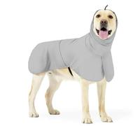 UOSIA Grand Chien Imperméable Cou De Tortue Réglable À l'eau Vêtements pour Animaux De Compagnie avec Bandes Réfléchissantes Poncho Léger avec Trou De Laisse pour Chiens Moyens