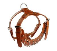 UOSIA Harnais De Chien en Cuir À Pointes Robustes avec Rivets - Boucles en Métal Réglables Et Épaisses, Rembourrées pour De Gros Chiens Pitbull, Husky, Terrier