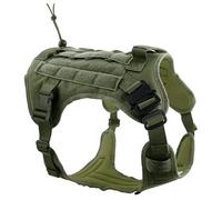 UOSIA Harnais De Chien Tactique sans Traction Harnais pour Animaux De Compagnie Réglable avec Poignée Boucle De Métal Molle Militaire pour Chiens Moyens Grands